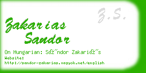 zakarias sandor business card